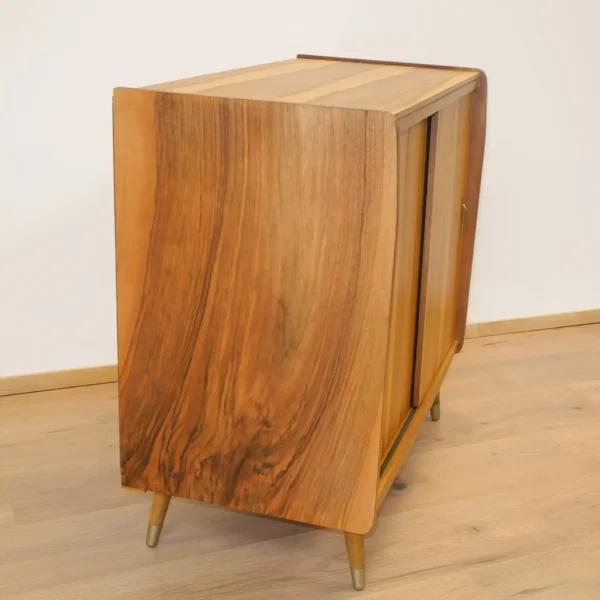 Aktenschränkchen Nussbaum 1950er Jahre Mid-century Modern Design Style Retro Möbel