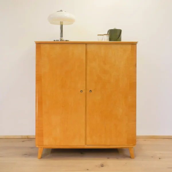 Grosse Kommode Geflammte Birke 1950er Jahre Mid-century Modern Design Style Retro Möbel