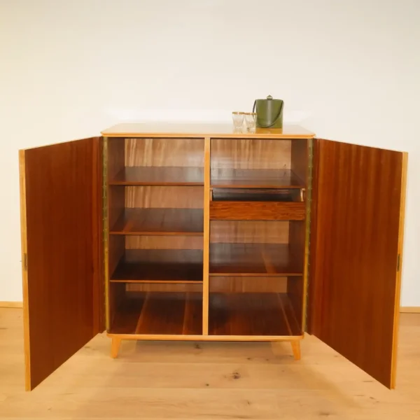 Grosse Kommode Geflammte Birke 1950er Jahre Mid-century Modern Design Style Retro Möbel