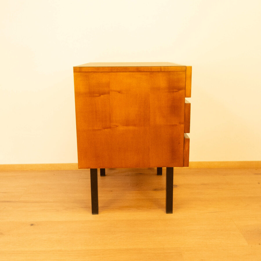 Minikommode Geflammte Birke Gebeitz 1960er Jahre 3 Mid-century Modern Design Style Retro Möbel
