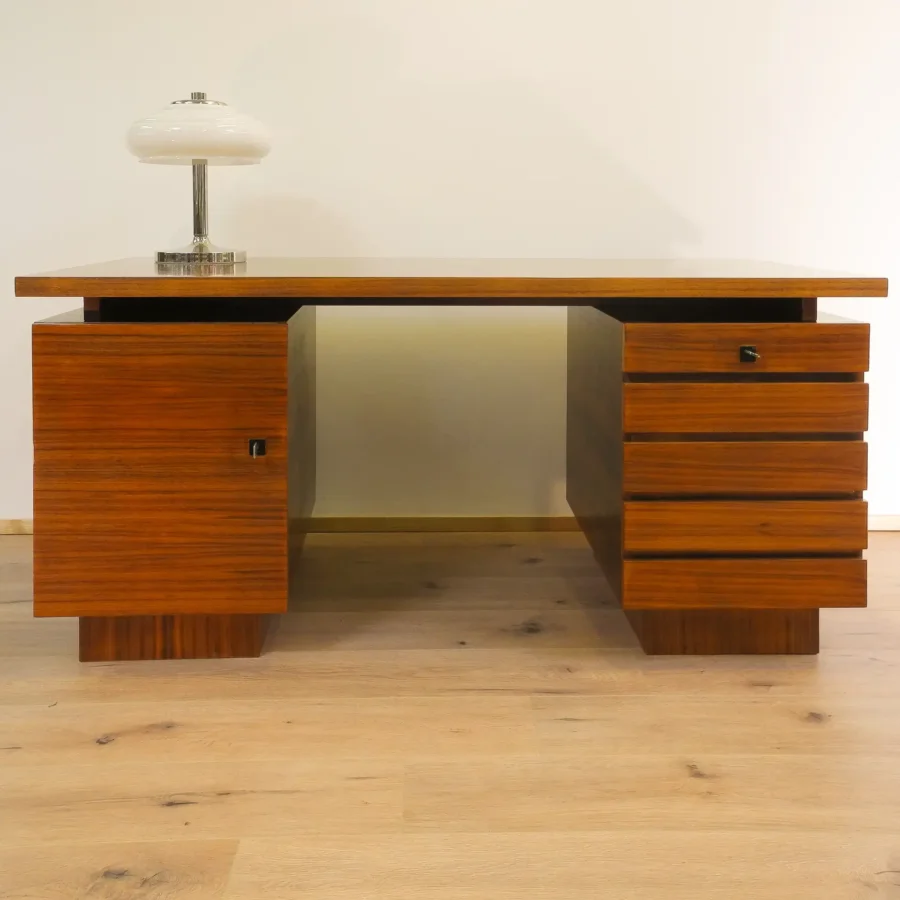 Schreibtisch Nussbaum 1960er Jahre Mid-century Modern Design Style Retro Möbel