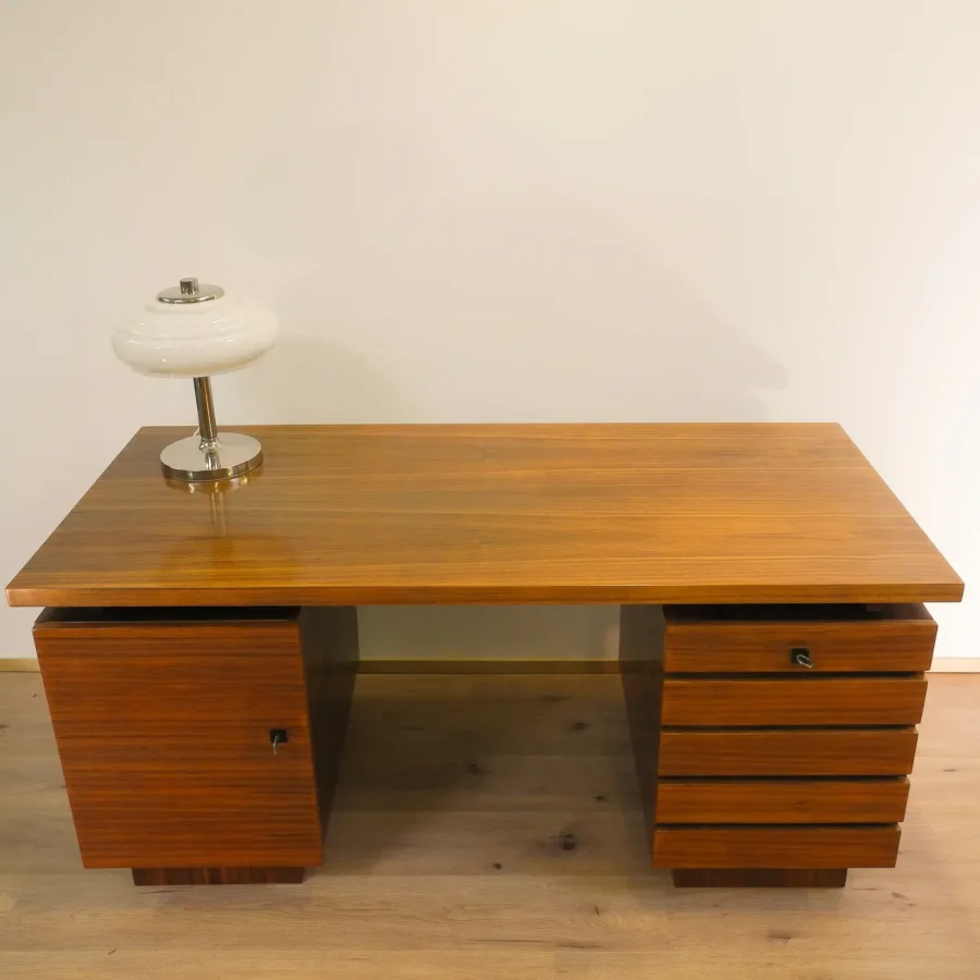 Schreibtisch Nussbaum 1960er Jahre Mid-century Modern Design Style Retro Möbel