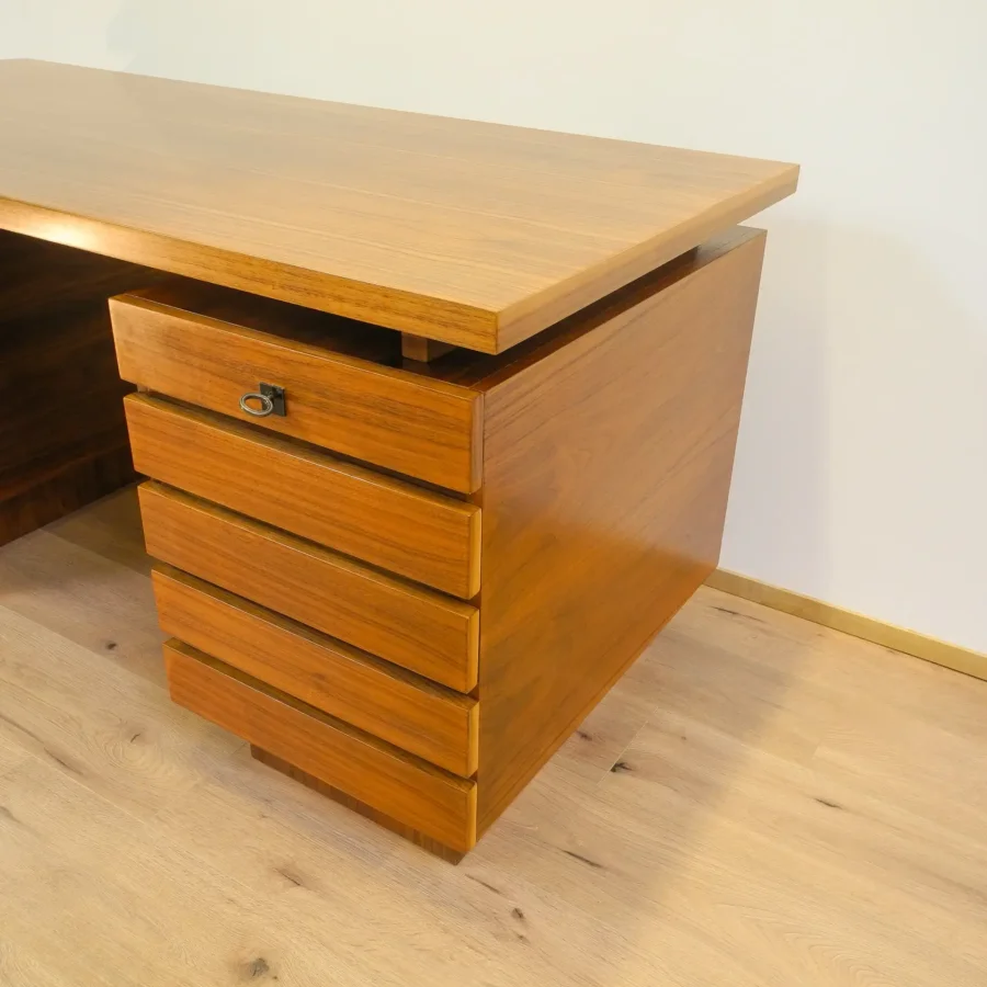 Schreibtisch Nussbaum 1960er Jahre Mid-century Modern Design Style Retro Möbel