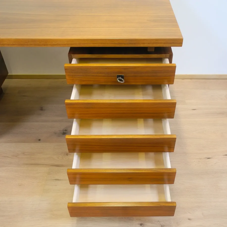 Schreibtisch Nussbaum 1960er Jahre Mid-century Modern Design Style Retro Möbel