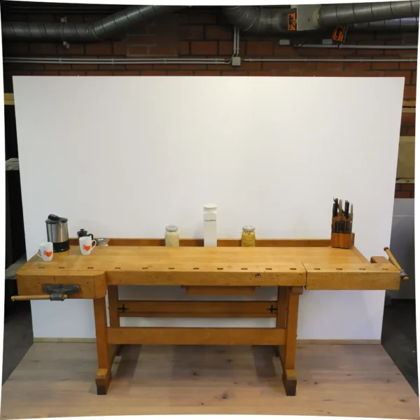 Alte Hobelbank Buche Massiv Mid-century Modern Design Style Retro Möbel