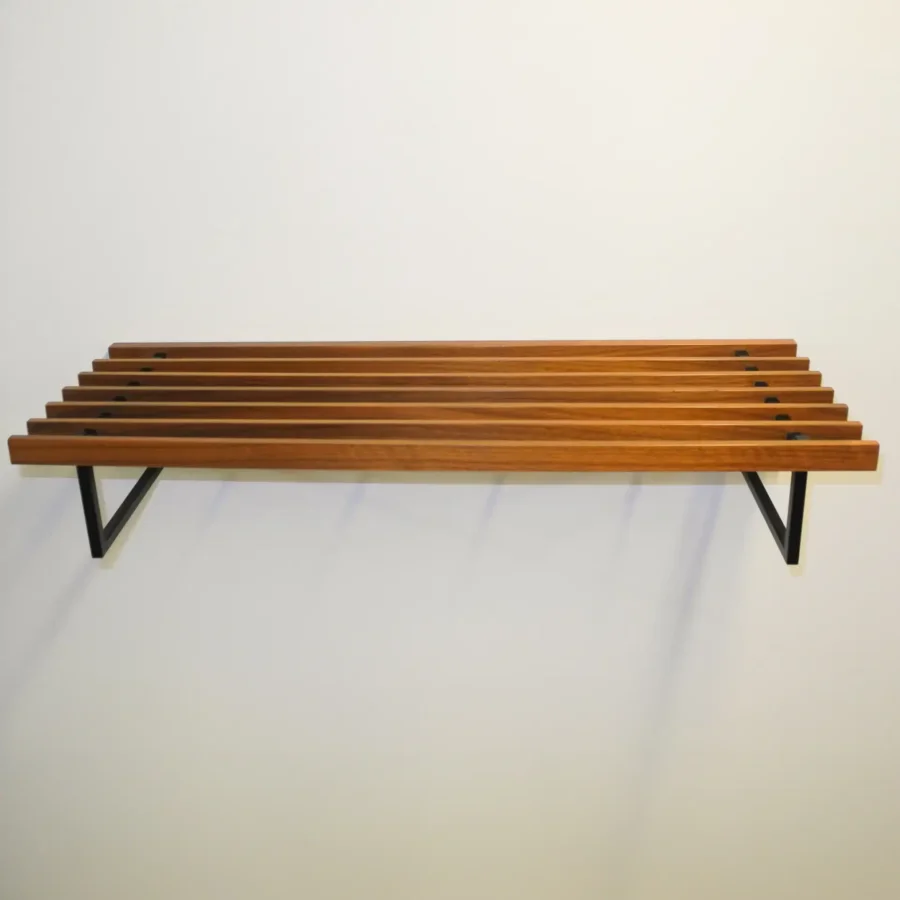 Garderobe mit Hutablage Nussbaum 1960er Jahre Mid-century Modern Design Style Retro Möbel