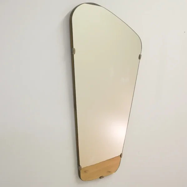 Organisch Geformter Wandspiegel Buche Gebeizt 1950er Jahre Mid-century Modern Design Style Retro Möbel