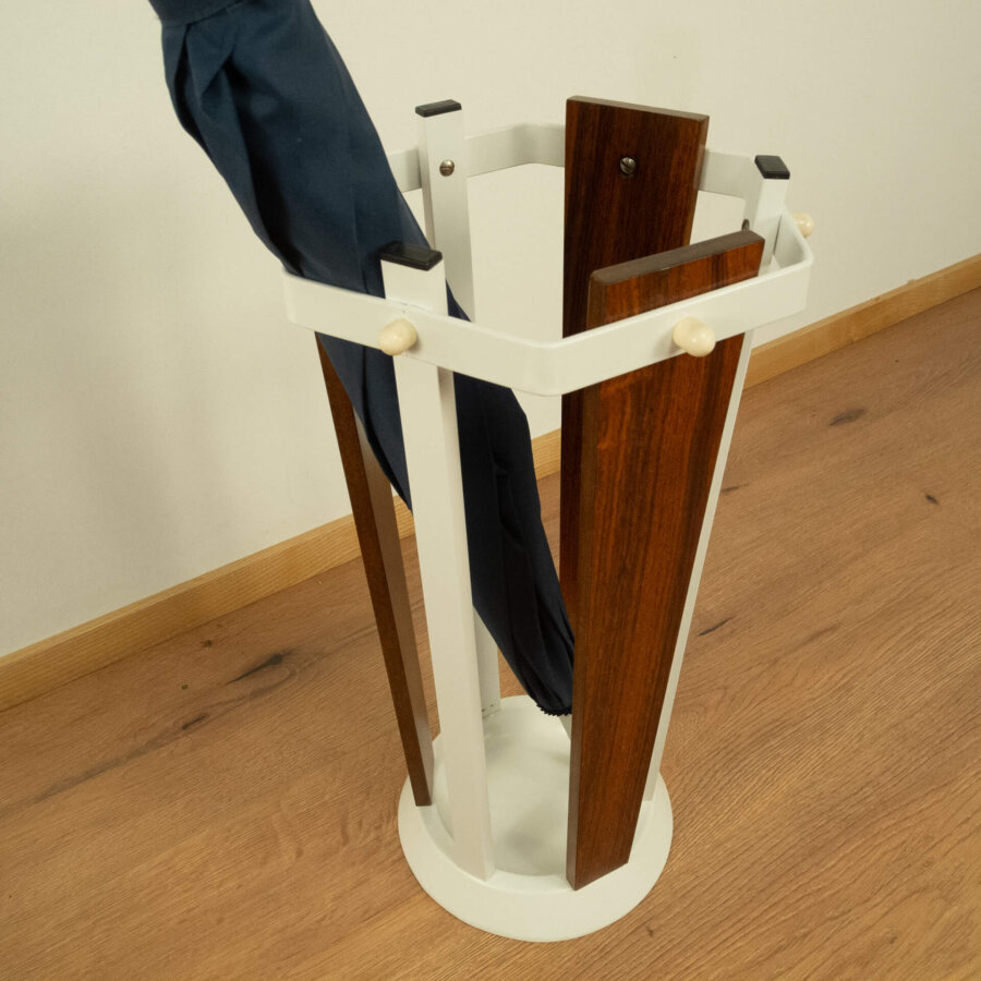 Schirmständer Teak_metall 1970er Mid-century Modern Design Style Retro Möbel