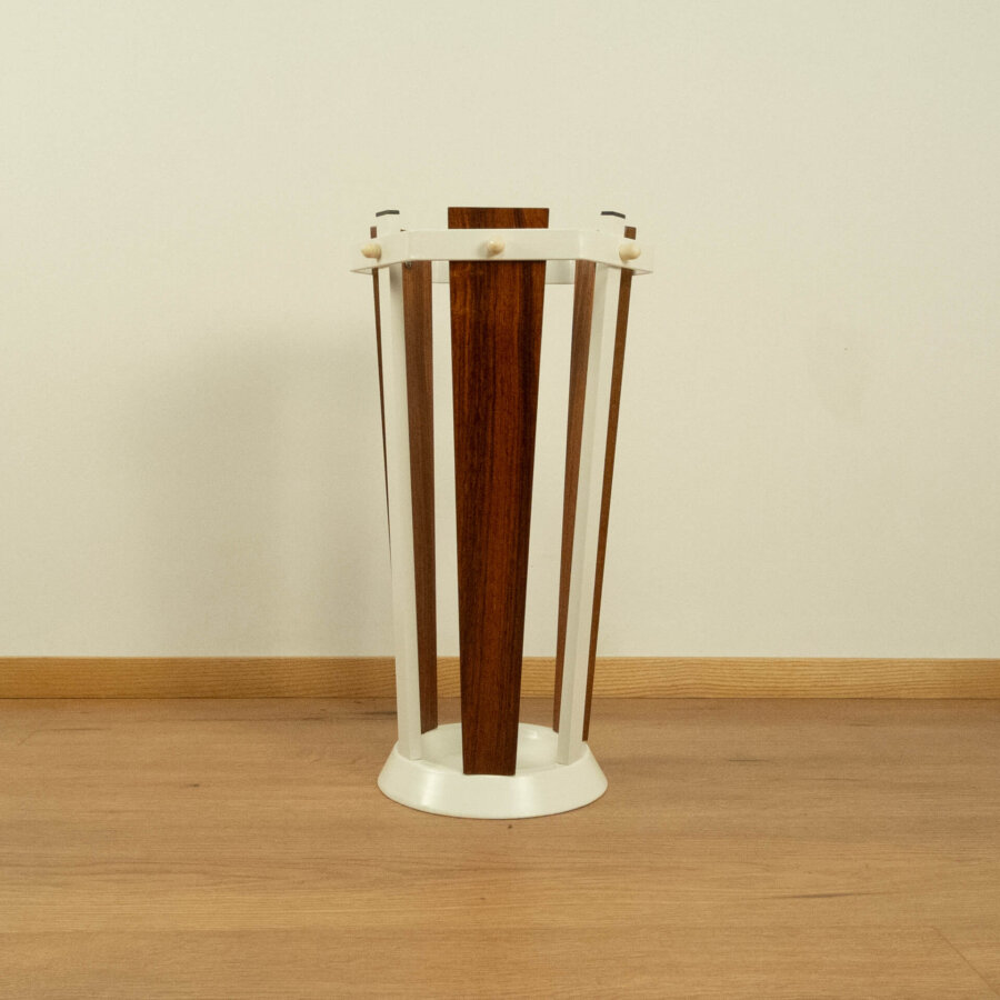 Schirmständer Teak_metall 1970er Mid-century Modern Design Style Retro Möbel