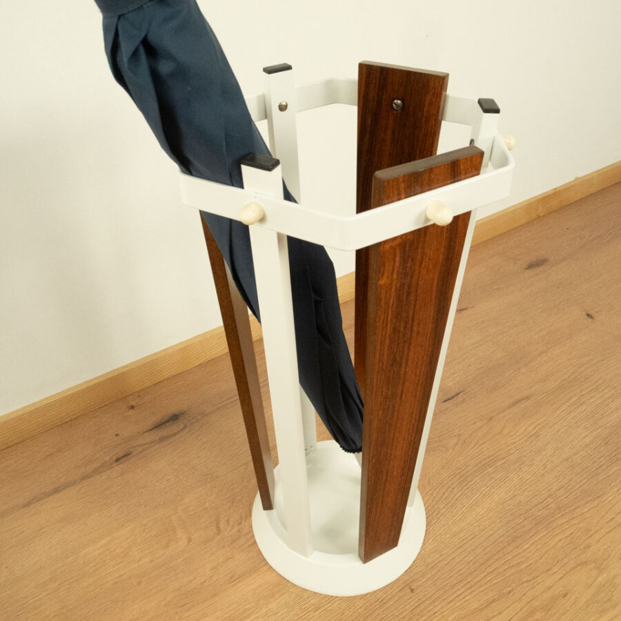 Schirmstaender Teakholz Und Metall 1960er Jahre Mid-century Modern Design Style Retro Furniture