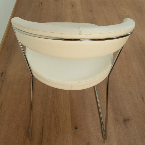 2 Calligaris Stühle Chrom und Leder 2009 Mid-century Modern Design Style Retro Möbel