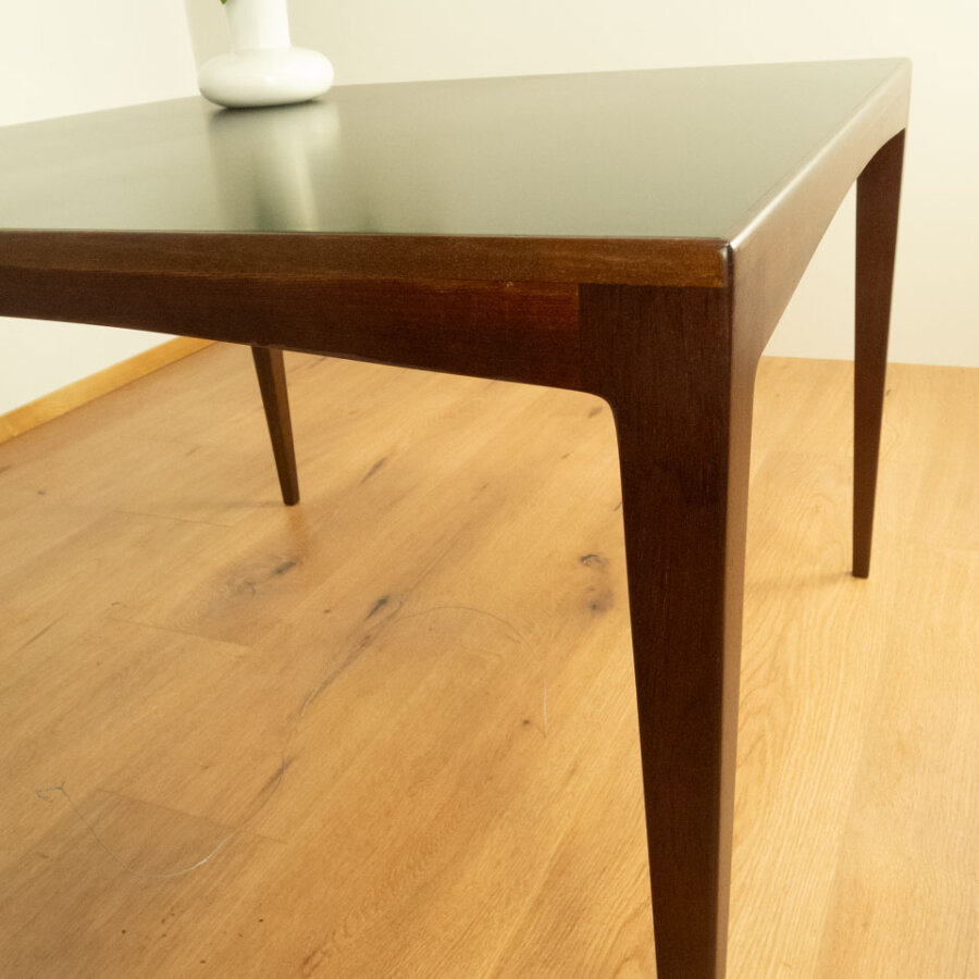 Couchtisch Mahagoni Mit Schwarz Lackierter Tischflaeche 60er Mid-century Modern Design Style Retro Furniture