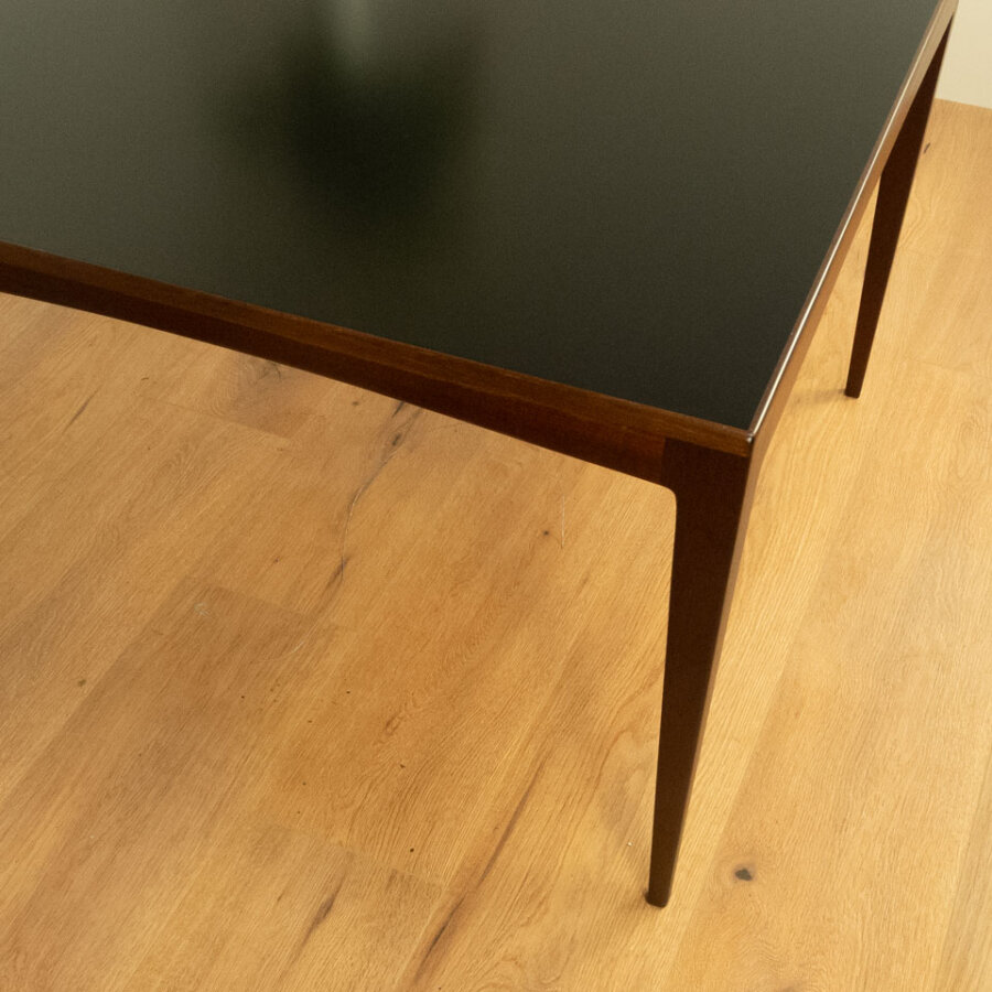 Couchtisch Mahagoni Mit Schwarz Lackierter Tischflaeche 60er Mid-century Modern Design Style Retro Furniture