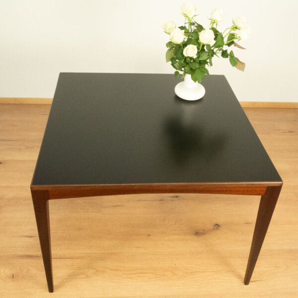 Couchtisch Mahagoni Mit Schwarz Lackierter Tischflaeche 60er Mid-century Modern Design Style Retro Furniture
