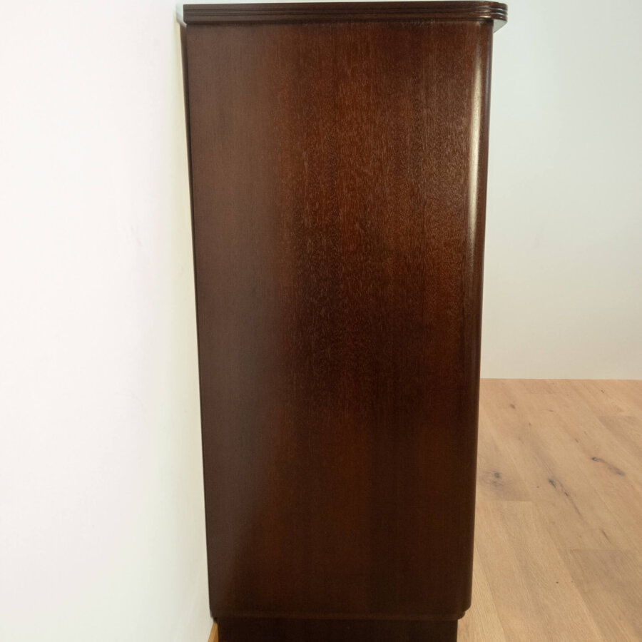 Gr. Kommode Verschiedene Furniere Schwarzbraun Gebeizt 1960er Jahre Mid-century Modern Design Style Retro Möbel