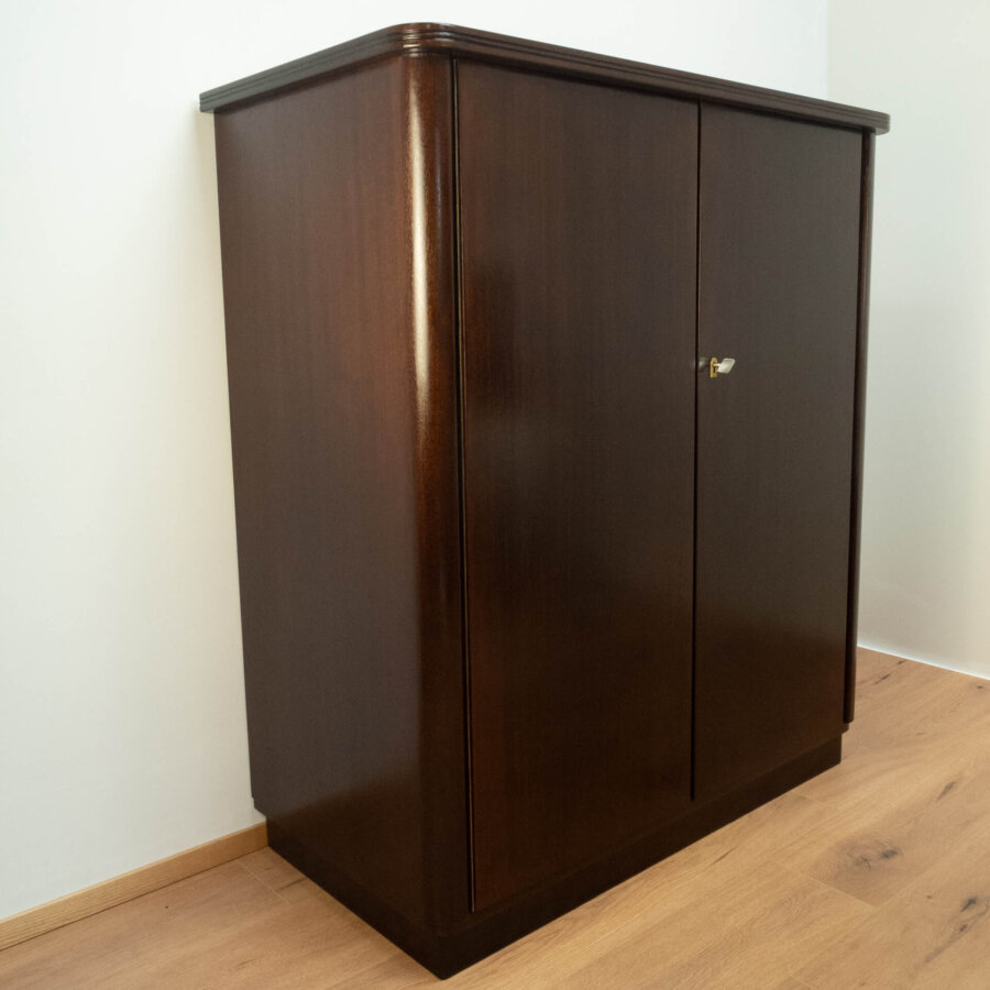 Gr. Kommode Verschiedene Furniere Schwarzbraun Gebeizt 1960er Jahre Mid-century Modern Design Style Retro Möbel