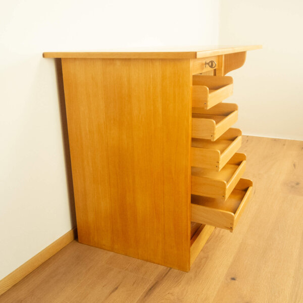 Minischreibtisch Eiche Buche 1950er Jahre Mid-century Modern Design Style Retro Möbel