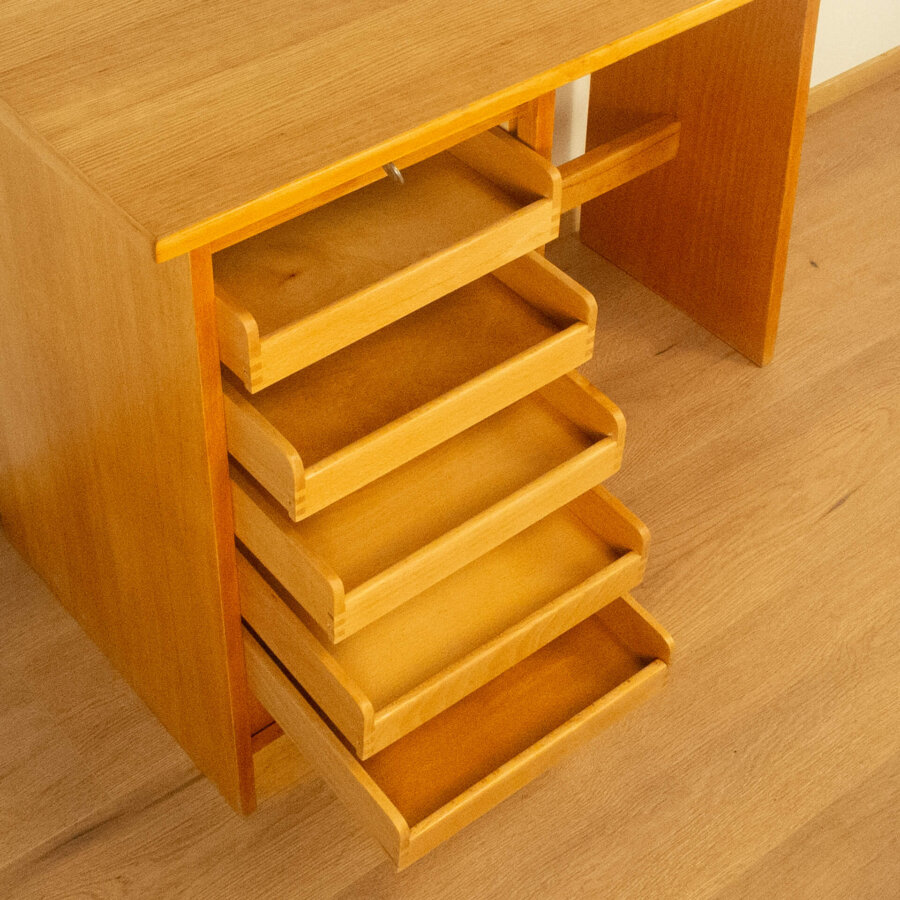 Minischreibtisch Eiche Buche 1950er Jahre Mid-century Modern Design Style Retro Möbel