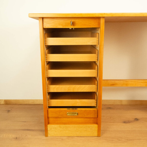 Minischreibtisch Eiche Buche 1950er Jahre Mid-century Modern Design Style Retro Möbel