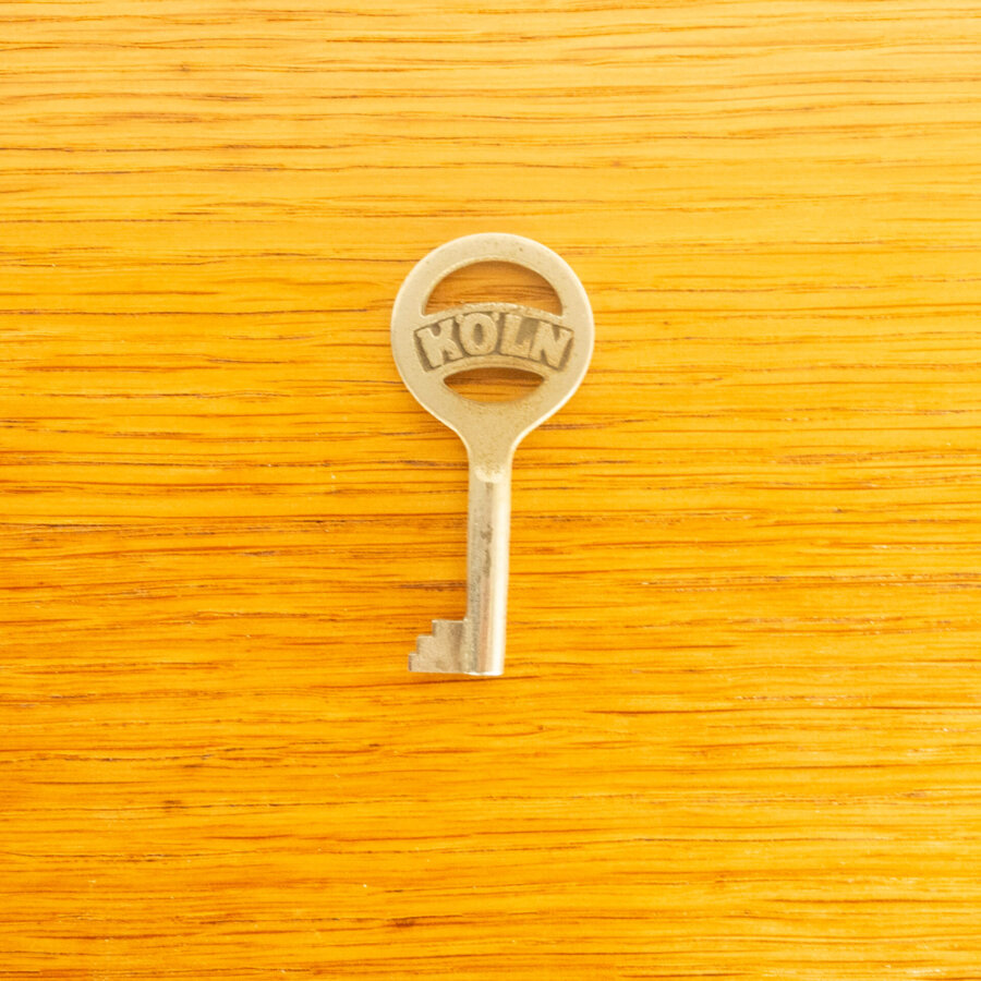 Minischreibtisch Eiche Buche 1950er Jahre Mid-century Modern Design Style Retro Möbel