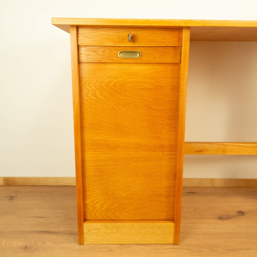 Minischreibtisch Eiche Buche 1950er Jahre Mid-century Modern Design Style Retro Möbel
