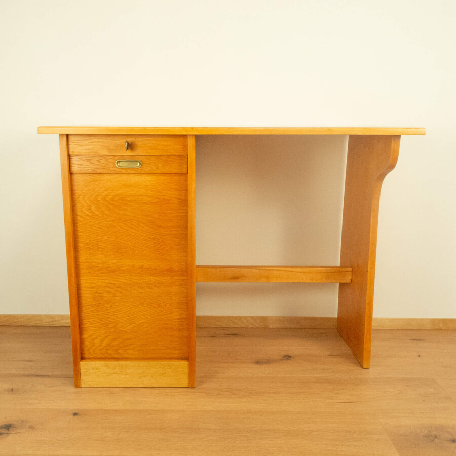 Minischreibtisch Eiche Buche 1950er Jahre Mid-century Modern Design Style Retro Möbel