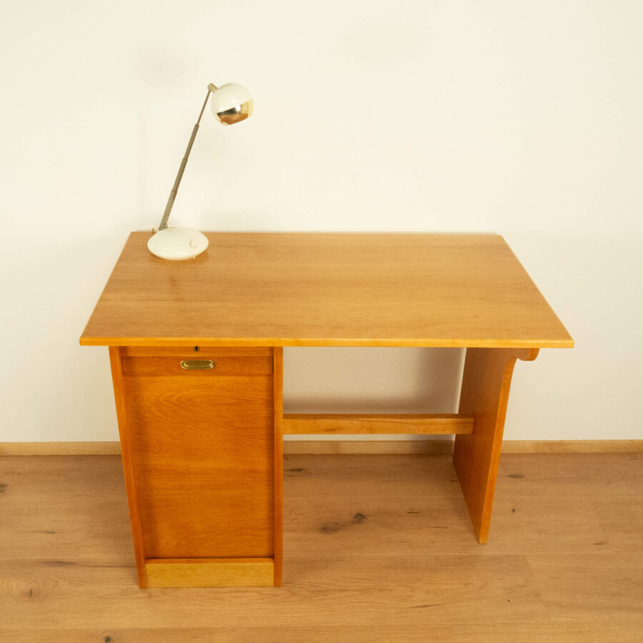 Minischreibtisch Eiche Buche 1950er Jahre Mid-century Modern Design Style Retro Möbel