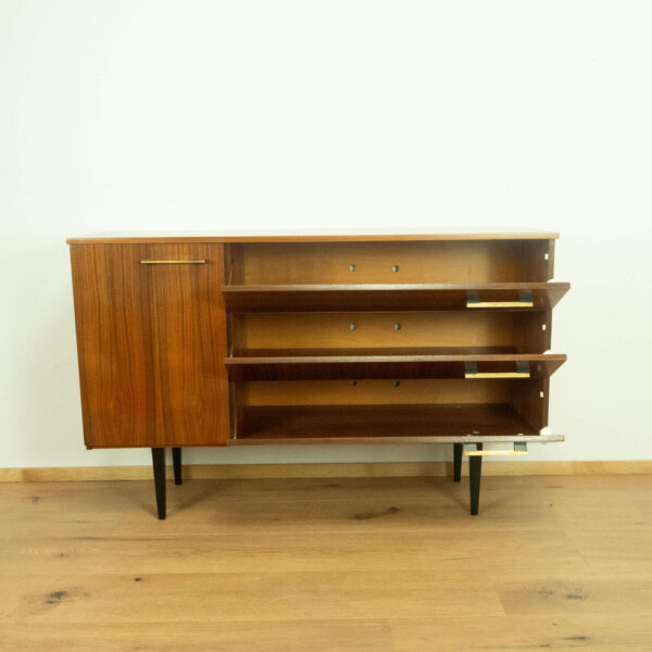 Schuhschrank Nussbaum 1960er Jahre 08 Mid-century Modern Design Style Retro Möbel