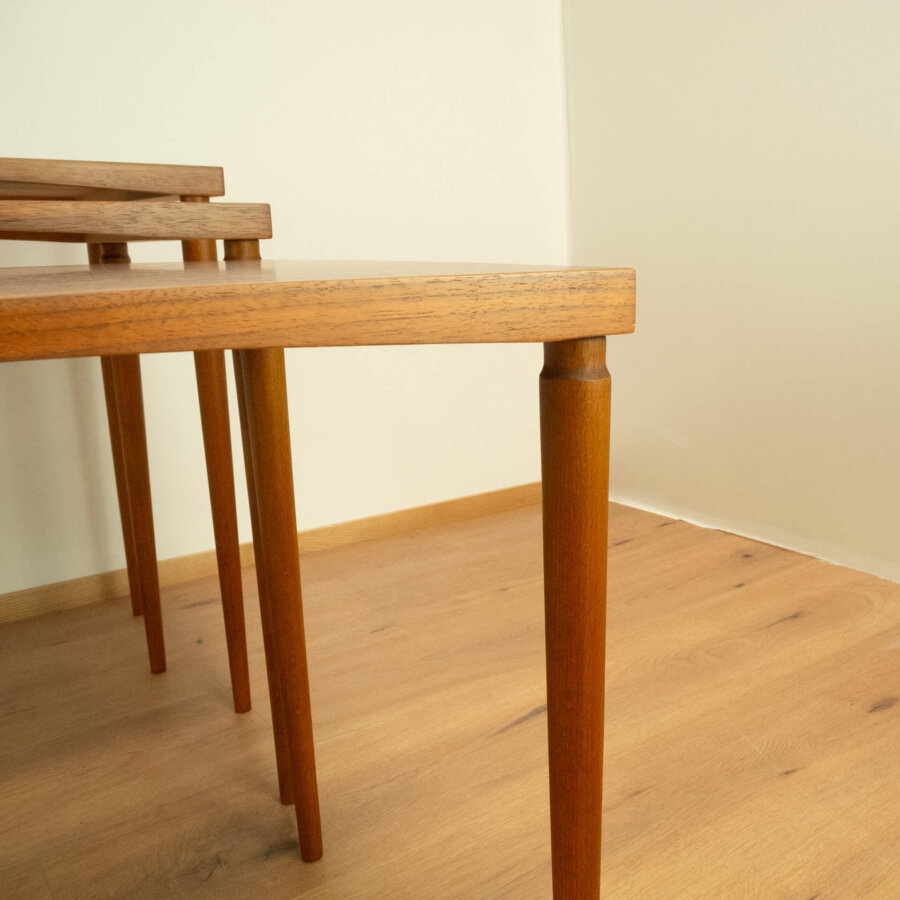 3er Satztische Nussbaum 1960er Jahre Mid-century Modern Design Style Retro Möbel