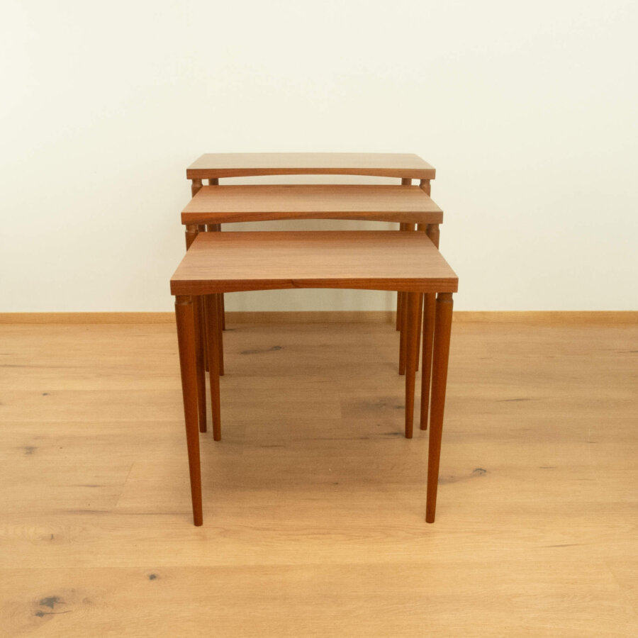 3er Satztische Nussbaum 1960er Jahre Mid-century Modern Design Style Retro Möbel