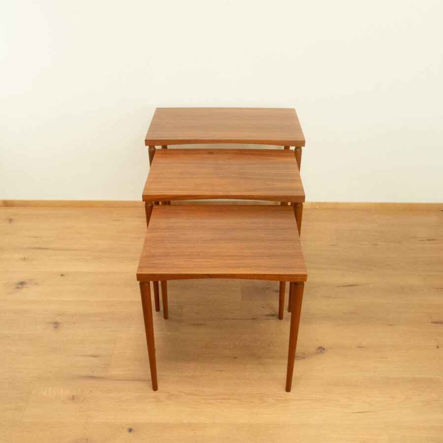 3er Satztische Nussbaum 1960er Jahre Mid-century Modern Design Style Retro Möbel