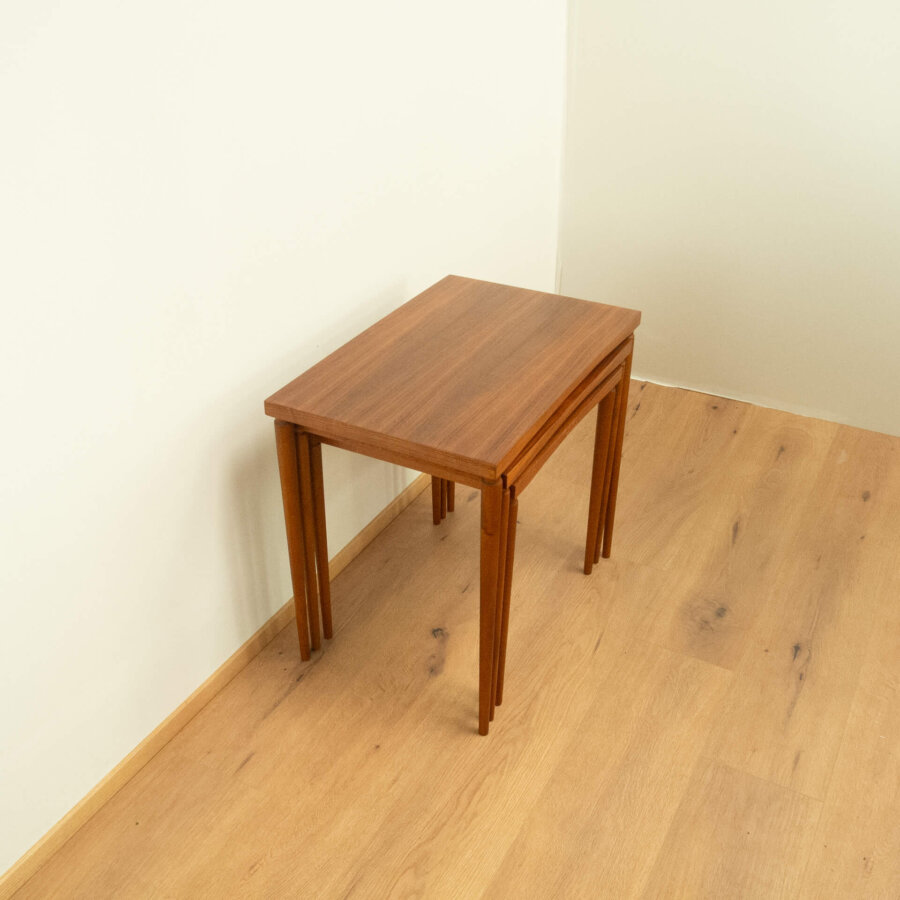 3er Satztische Nussbaum 1960er Jahre Mid-century Modern Design Style Retro Möbel