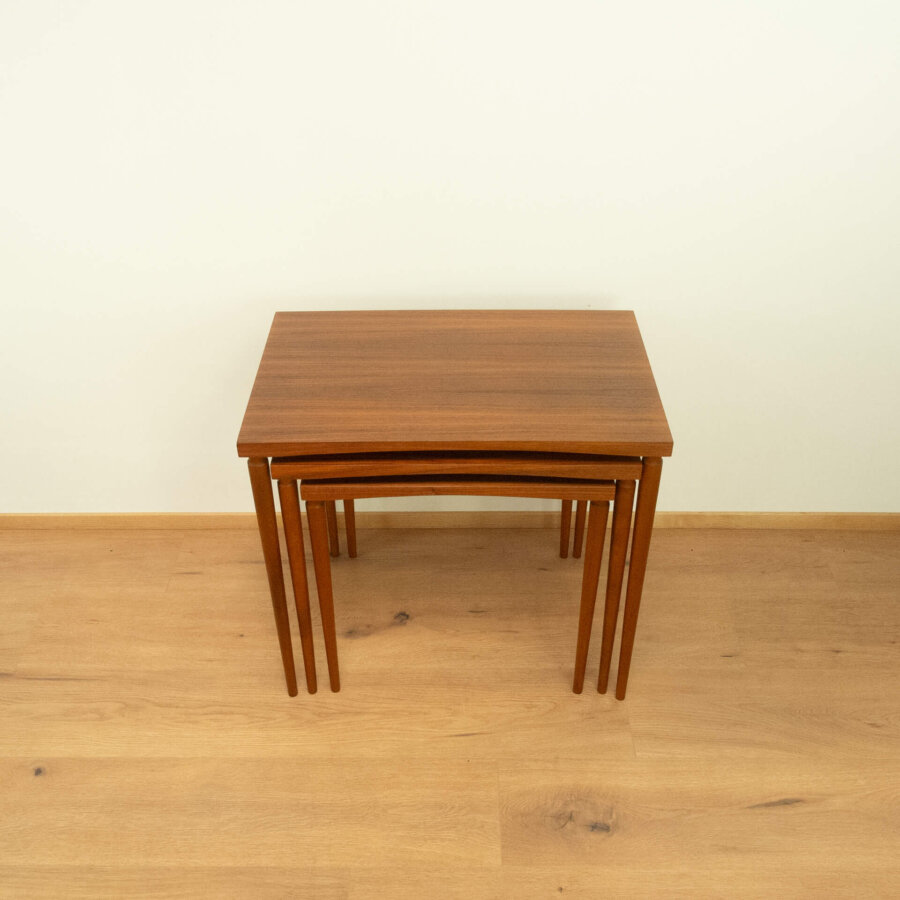 3er Satztische Nussbaum 1960er Jahre Mid-century Modern Design Style Retro Möbel
