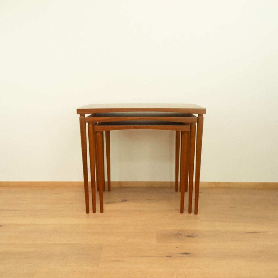 3er Satztische Nussbaum 1960er Jahre Mid-century Modern Design Style Retro Möbel