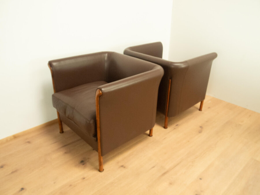 Clubgarnitur von Antonio Citterio für Moroso Braunes Leder 1980er Jahre Mid-century Modern Design Style Retro Möbel