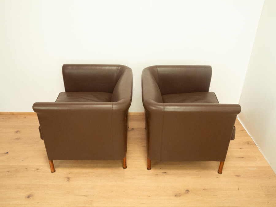 Clubgarnitur von Antonio Citterio für Moroso Braunes Leder 1980er Jahre Mid-century Modern Design Style Retro Möbel
