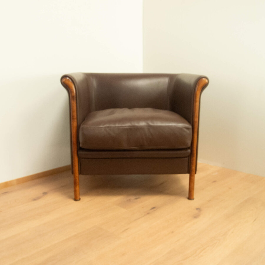 Clubgarnitur von Antonio Citterio für Moroso Braunes Leder 1980er Jahre Mid-century Modern Design Style Retro Möbel