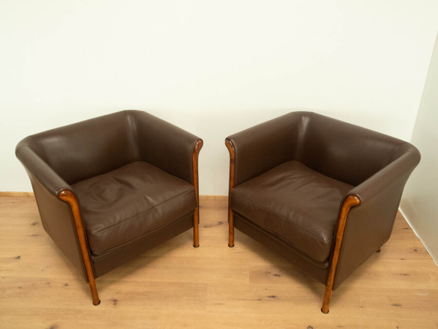 Clubgarnitur von Antonio Citterio für Moroso Braunes Leder 1980er Jahre Mid-century Modern Design Style Retro Möbel