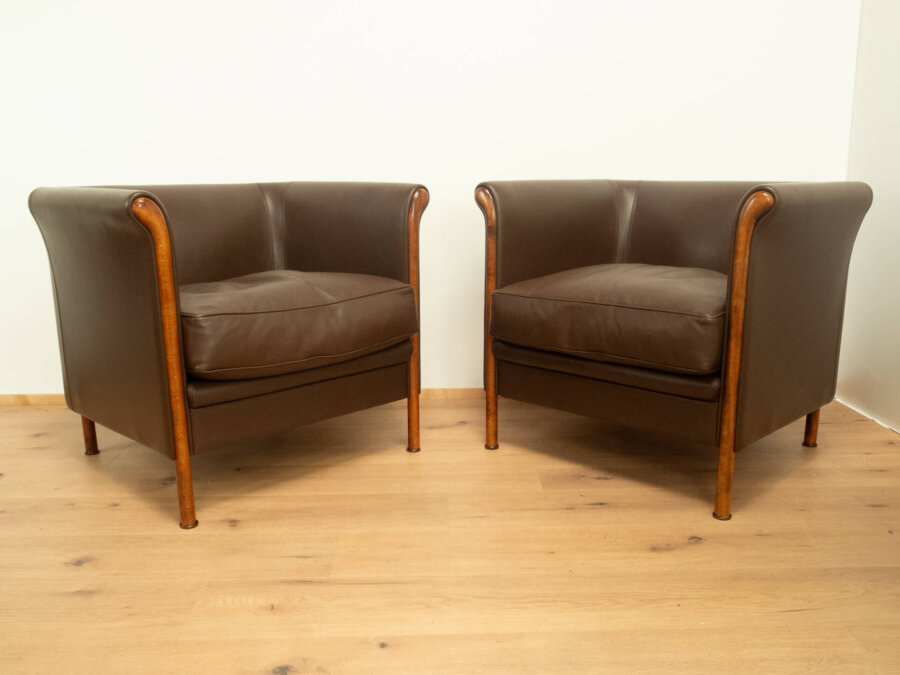 Clubgarnitur von Antonio Citterio für Moroso Braunes Leder 1980er Jahre Mid-century Modern Design Style Retro Möbel