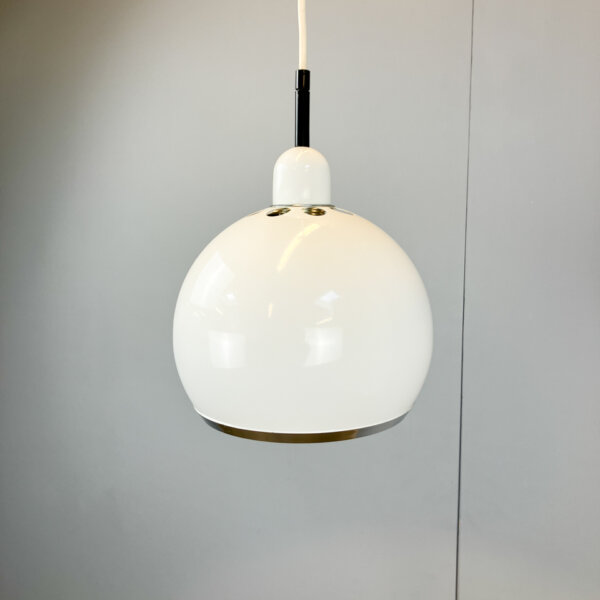 Kugelleuchte Weiss Lackiertes Metall 1970er Jahre 3 Mid-century Modern Design Style Retro Furniture