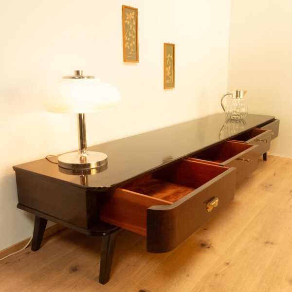 Lowboard mit 4 Schubladen Dunkelbraun Gebeizt 1950er Jahre Mid-century Modern Design Style Retro Möbel