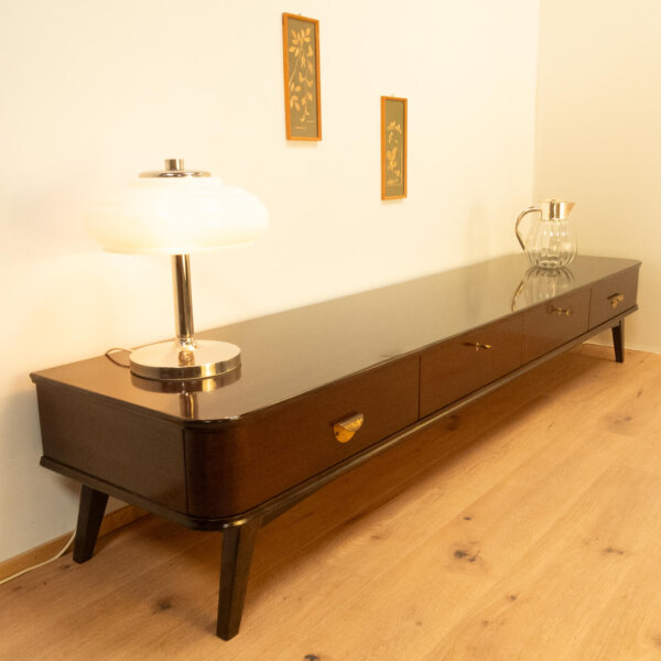 Lowboard mit 4 Schubladen Dunkelbraun Gebeizt 1950er Jahre Mid-century Modern Design Style Retro Möbel