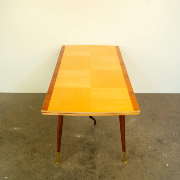 Höhenverstellbarer Couchtisch Ahorn Buche 1950er Jahre Mid-century Modern Design Style Retro Möbel