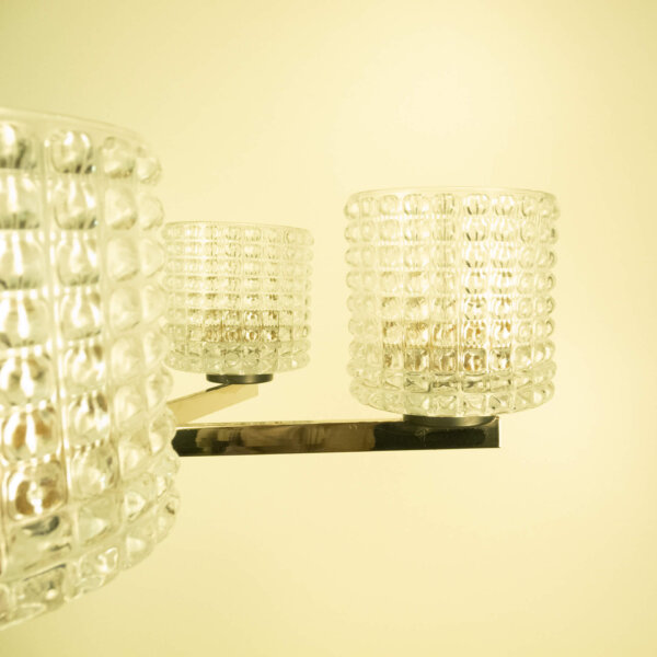 Kronleuchter von Kaiser Leuchten Chrom Glas 1960er Jahre Mid-century Modern Design Style Retro Möbel