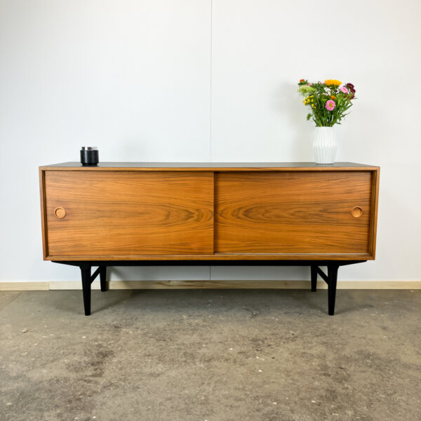 Sideboard Von Lothar Wegner Nussbaum Mit Schwarzer Resopalplatte 1960er Jahre Mid-century Modern Design Style Retro Furniture
