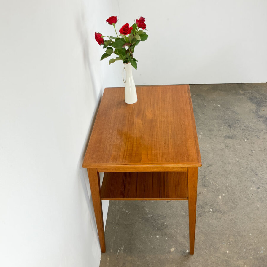 Beistelltisch Mit Ablage Aus Daenemark Teak 1960er Jahre Mid-century Modern Design Style Retro Furniture