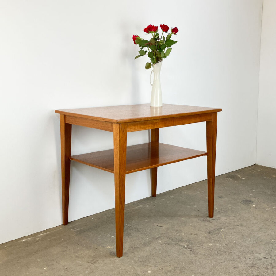 Beistelltisch Mit Ablage Aus Daenemark Teak 1960er Jahre Mid-century Modern Design Style Retro Furniture