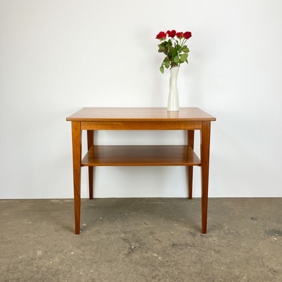 Beistelltisch Mit Ablage Aus Daenemark Teak 1960er Jahre Mid-century Modern Design Style Retro Furniture