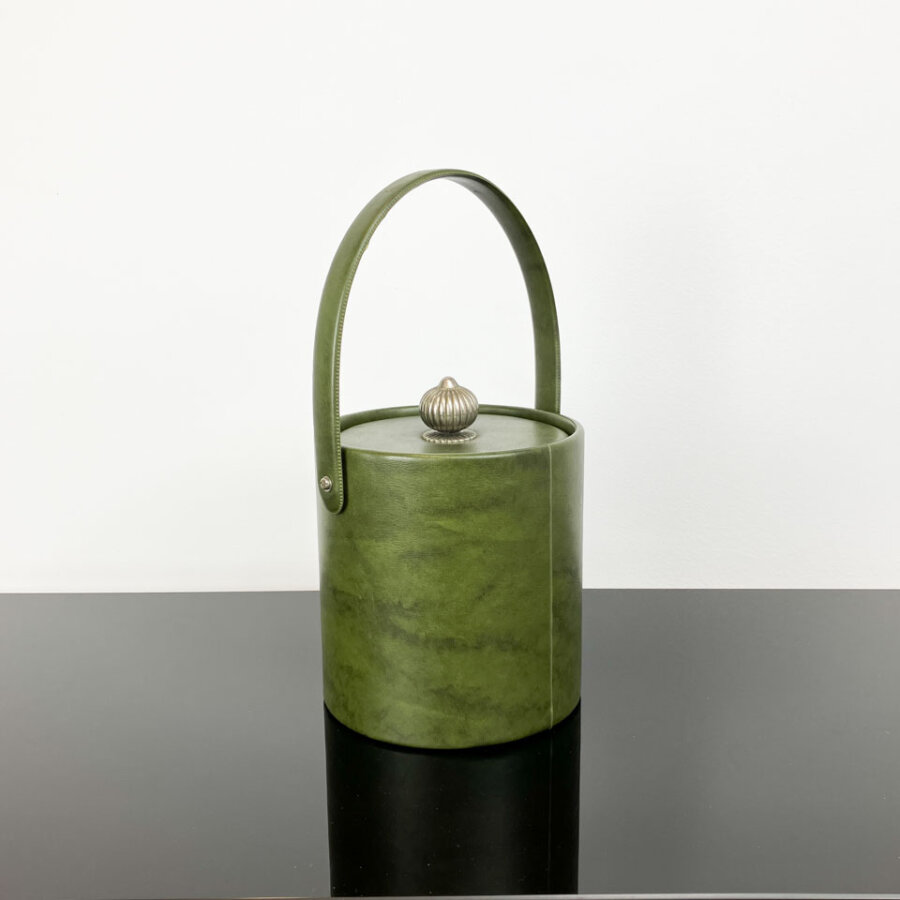 Eiskuehler Thermobehaelter Mit Gruenem Kunstleder 1950er Jahre Mid-century Modern Design Style Retro Furniture