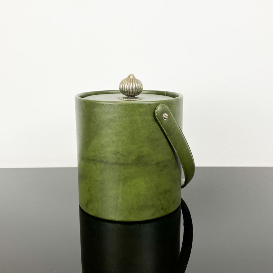 Eiskuehler Thermobehaelter Mit Gruenem Kunstleder 1950er Jahre Mid-century Modern Design Style Retro Furniture